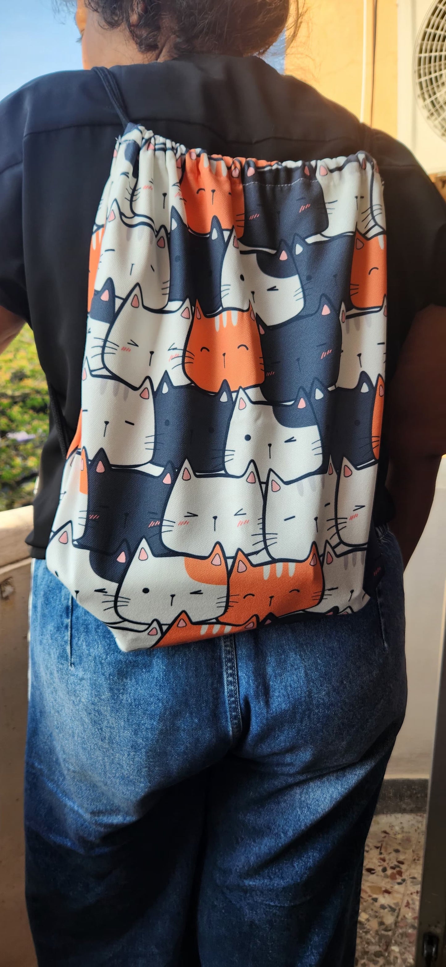 Find My Cat Drawstring Bag