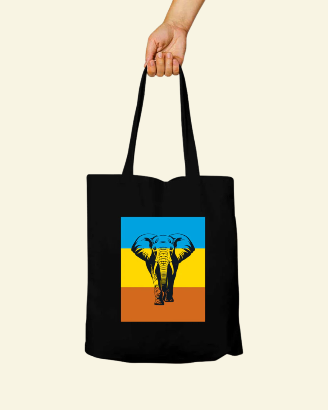 Majestic African Elephant Tote Bag - Zipper