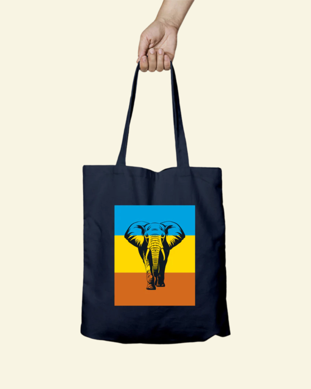 Majestic African Elephant Tote Bag - Zipper