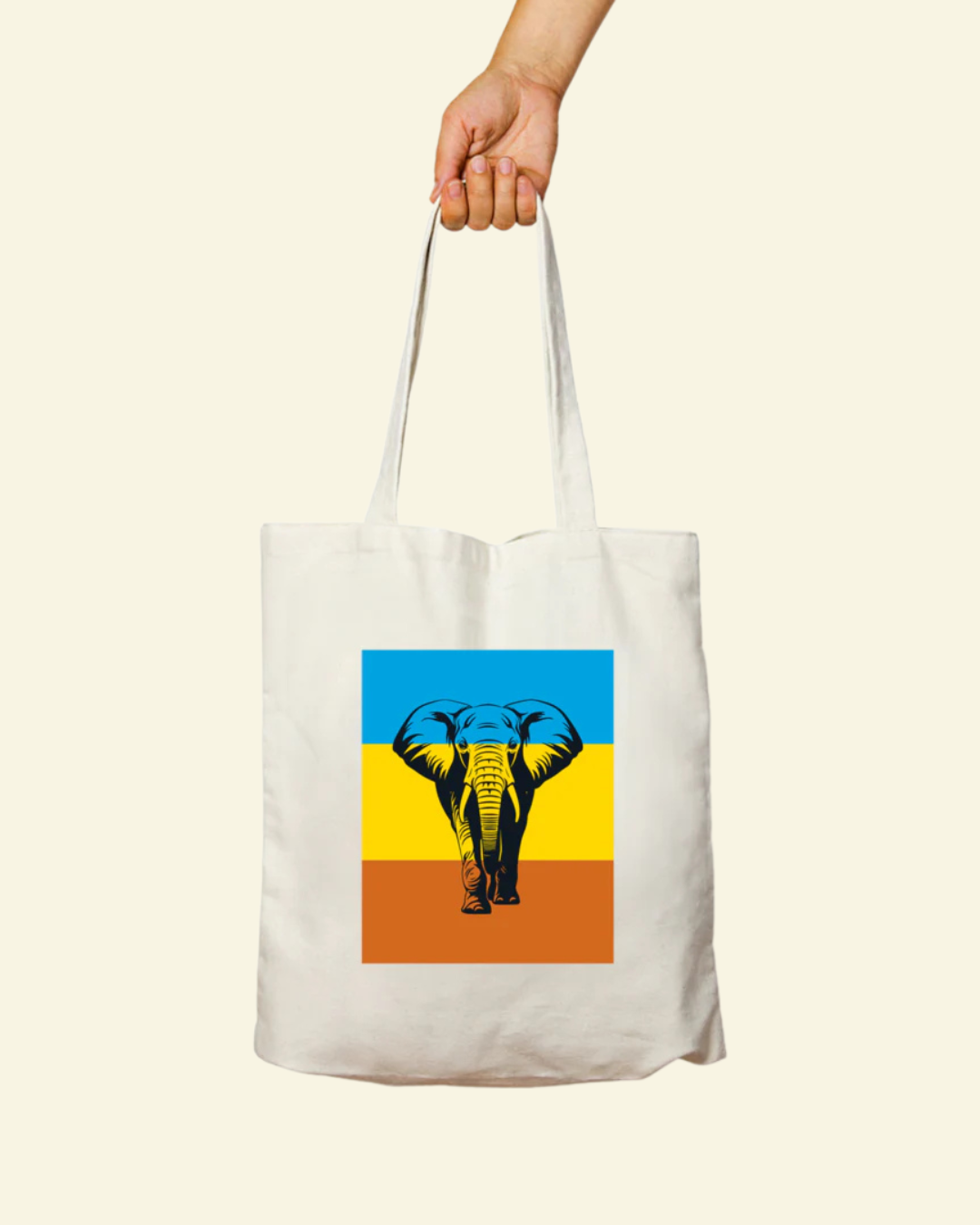 Majestic African Elephant Tote Bag - Zipper