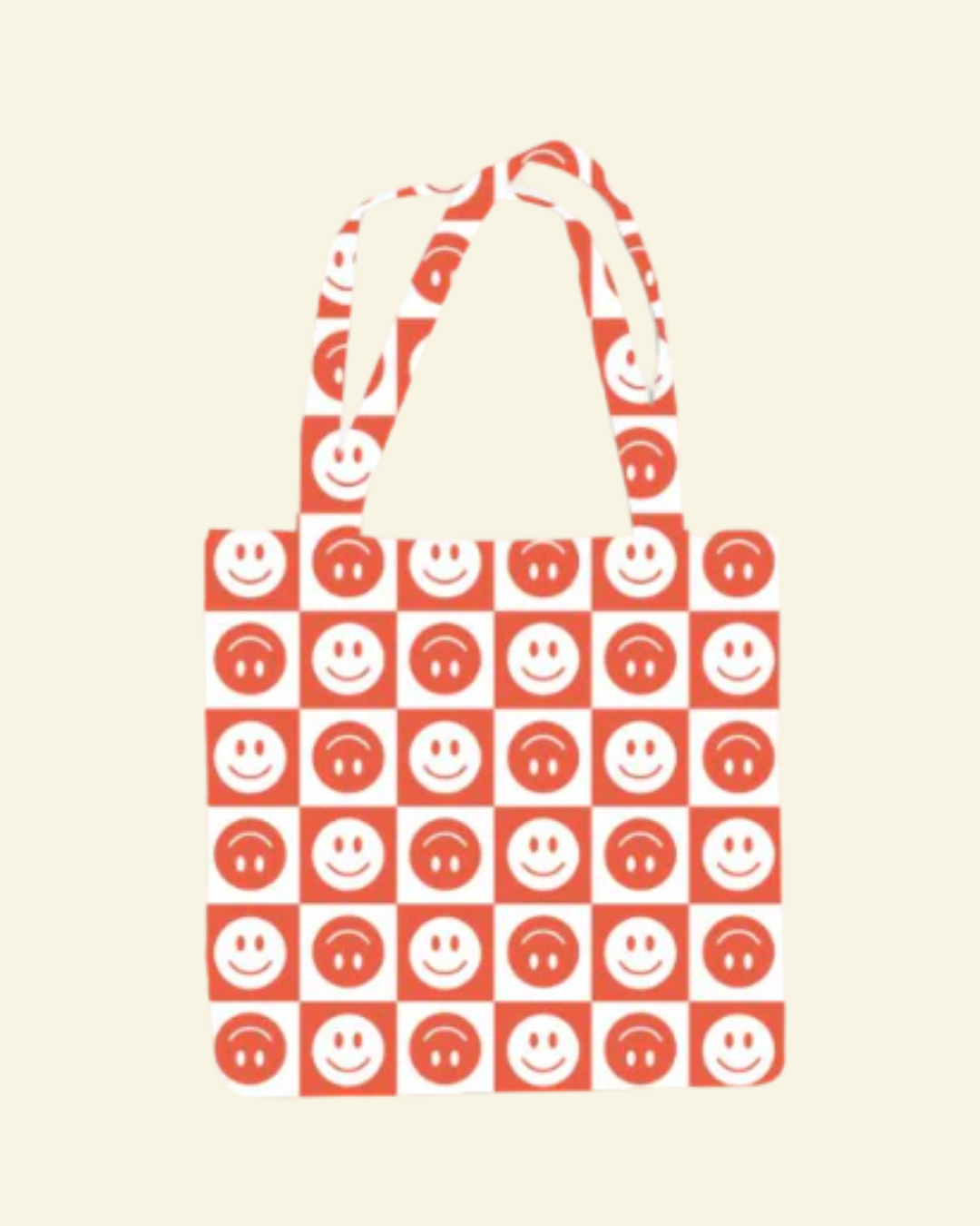 Smiley Tote Bag - Zipper