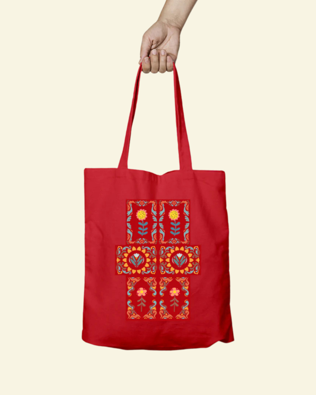 Vintage Florals Tote Bag - Zipper