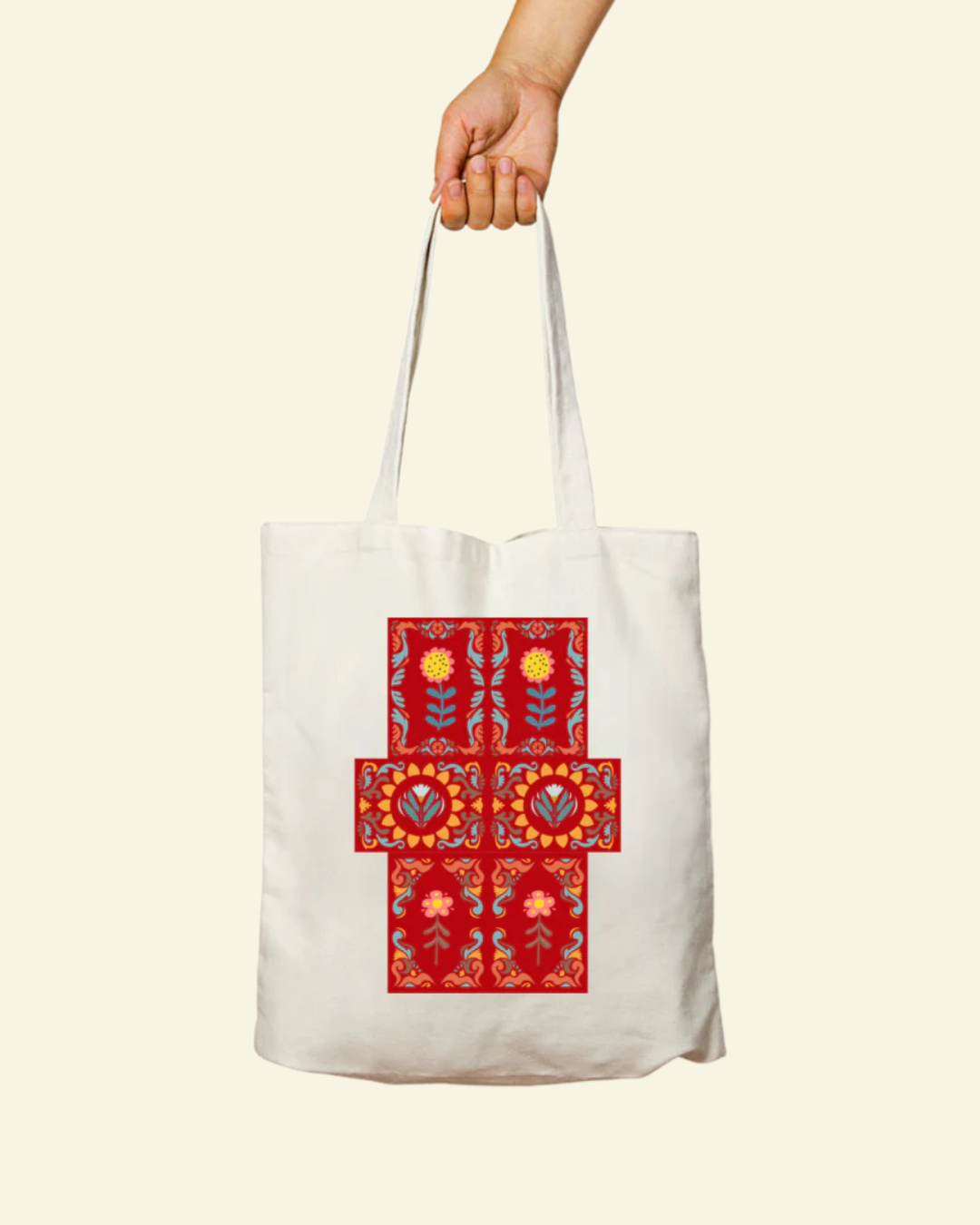 Vintage Florals Tote Bag - Zipper