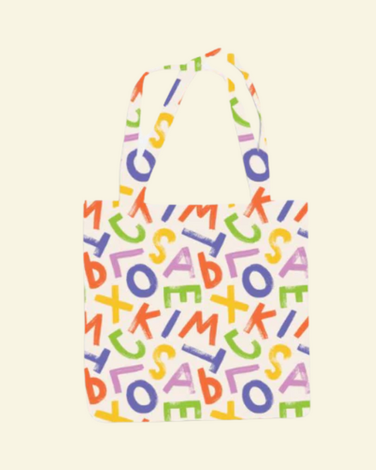 Alphabet Tote Bag - Zipper
