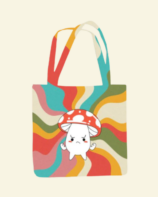 Angry Mushroom Tote Bag - Zipper