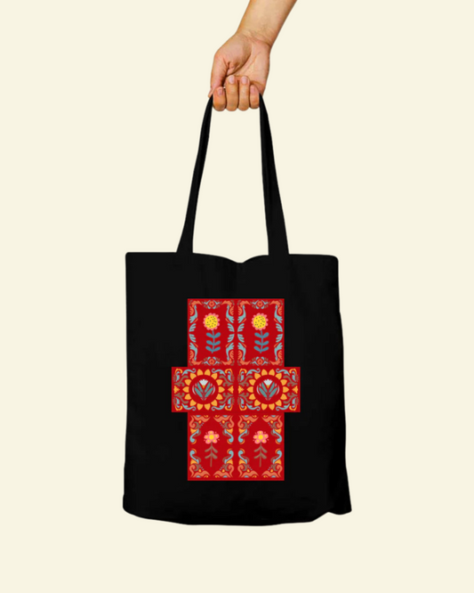 Vintage Florals Tote Bag - Zipper
